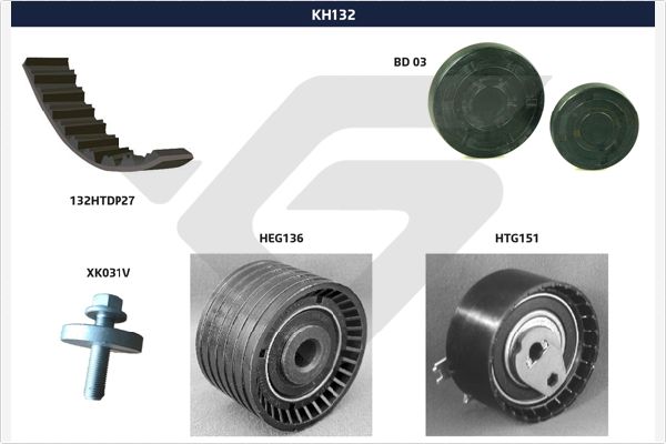 Picture of HUTCHINSON - KH 132 - Timing Belt Set (Belt Drive)